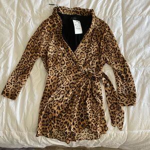 Zara leopard shorts romper